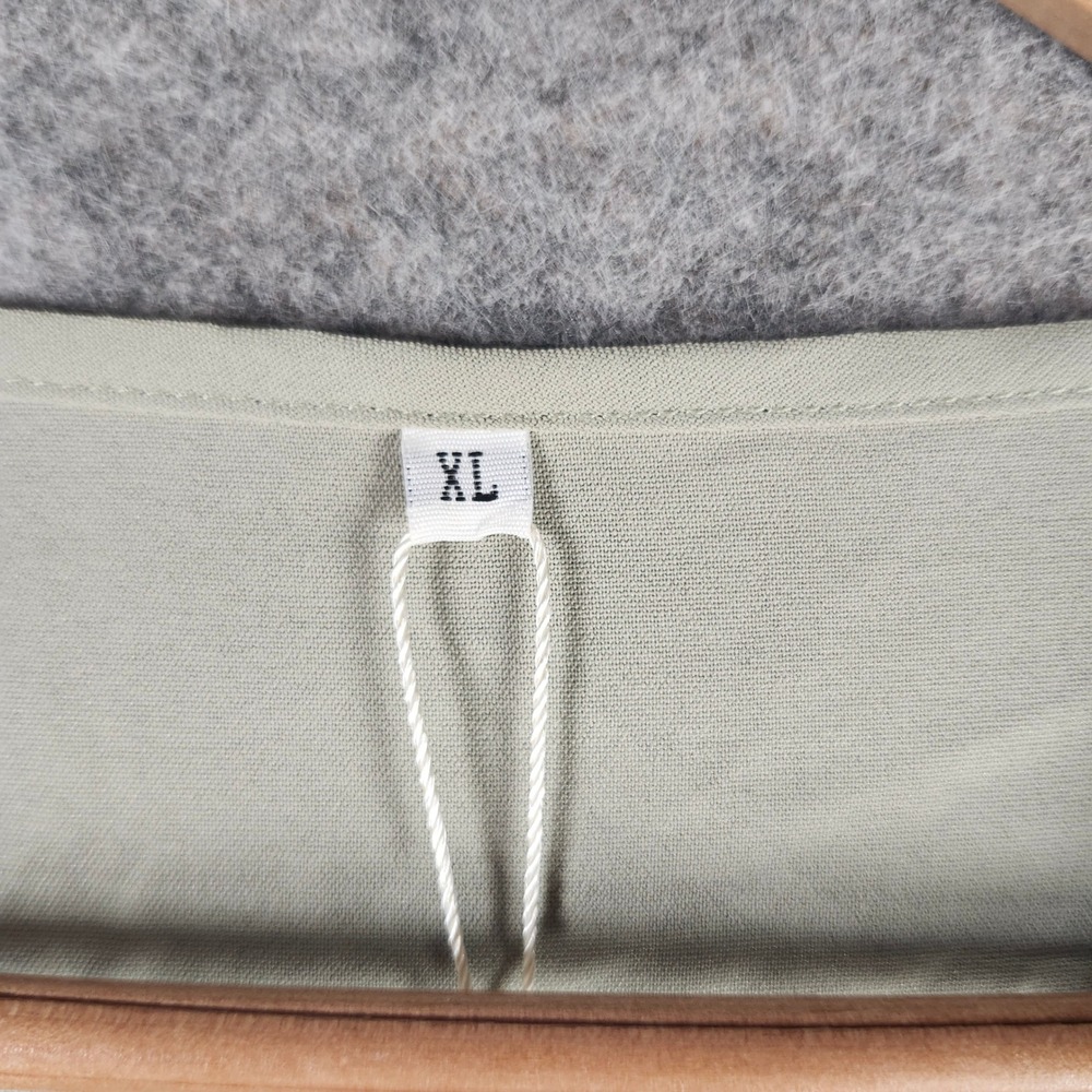 AOKOSOR Women's Sage Green‎ Pom Pom Sleeve V Neck Tunic Top XL Lightweight NEW - Picture 3 of 12